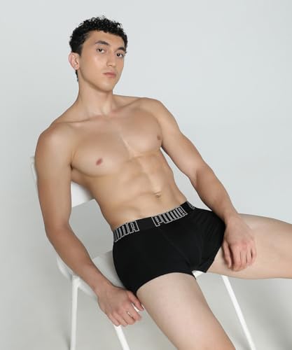 Image of Puma Bamboo Men's Trunks - Warm Chestnut - White