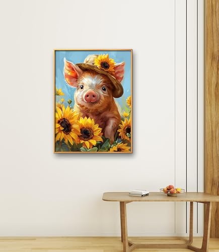 Image of Leczany Cross Stitch Patterns Stamped Kit for Beginners | Embroidery Supplies DIY Craft Kit Needlepoint for Adults Starter | 11CT, 3 Strands | Cute Little Pig 15.8x20.9 inches