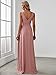 Ever-Pretty Women's Bridesmaid Dresses Deep V-Neck Sleeveless Side Slit Floor Length Wedding Guest Dress Dusty Rose US14