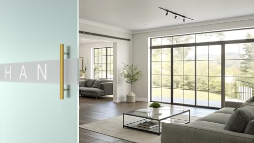 Image of 18 inch Titanium Gold Square Barn Door Pull Handle Double Sided | Heavy Duty 304 Stainless Steel, 11-6 /8 inch Hole Spacing, Fits 3 /4 inch-2 inch Thick Barn, Front Entry, Sliding & Exterior Doors