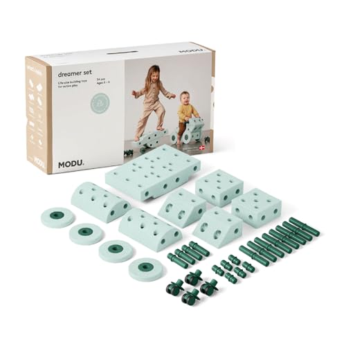 Modu Juguete Marca Modelo 34 tlg. Baukasten Starter Set Playsystem Dreamer Von 0 6 Jahre   Ocean Mint/Forest Green