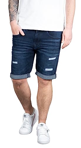 Indicode Joey Herren Shorts Jeansshorts Stretch Kurze Hose Jeans Short Denim (XL, Blue Black Holes)