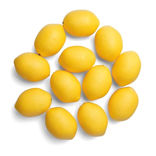 WsCrofts 12Pcs Fake Lemons, Realistic Faux Yellow Lemon Decor for Kitchen