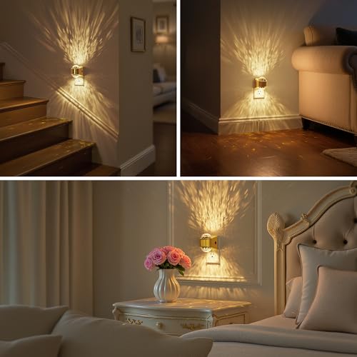 Image of JandCase Night Lights Plug into Wall, 2 Pack Star Projector Night Light with 3000K Soft White, Automatic Galaxy Nightlight Plug in with Light Sensor for Bathroom Hallway Room Decor