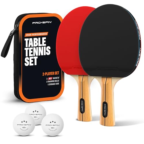 PRO SPIN Ping Pong Paddles - High-Performance Set with Premium Table Tennis Rackets,...