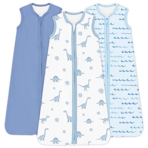 Image of Baby Sleep Sack 0.5 TOG, Lightweight Breathable Wearable Blanket with Zipper, 0-3-6-12-24M-4T, 3-Pack