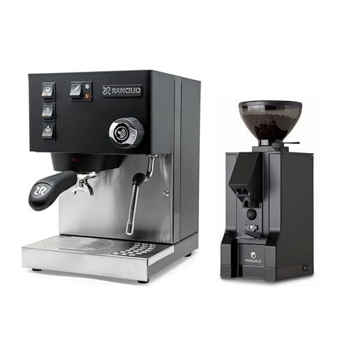 Rancilio Silvia Espresso Machine and Eureka Mignon Notte Grinder Bundle (Black)