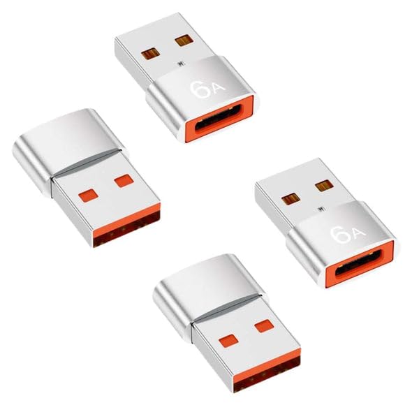 TECPHILE USB 3.0 Type C Female to USB Male OTG Adapter Connector, 5Gbps Data Transfer, 6A Fast Charging, Compatible with Laptop, Smartphone, Tablet, and All Type-C Devices (Pack-4)-image-43