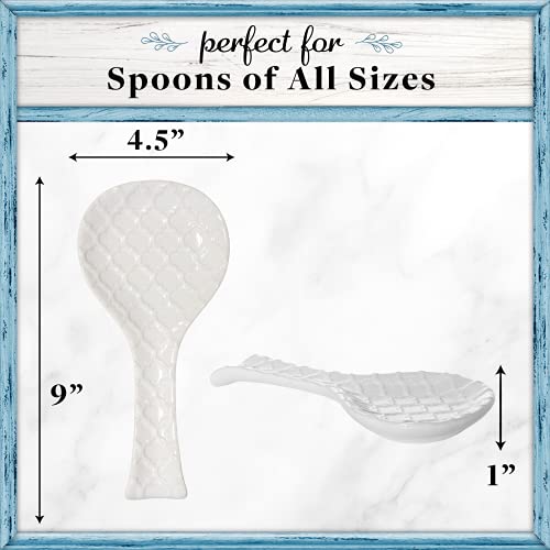 image for Home Acre Designs Spoon Rest For Kitchen Counter & Stove Top - White C