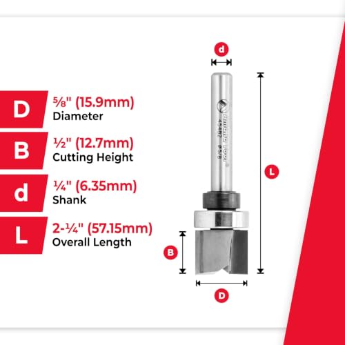 Image of Amana Tool - 45482 Carbide Tipped Flush Trim Plunge Template 5 /8 Dia x 1 /2 x 1 /4 inch Shan