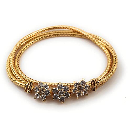 CUTE GOLD One Gram Micro Gold Plated Traditional Designer AD Stone Mugappu Chain for Women & Girls