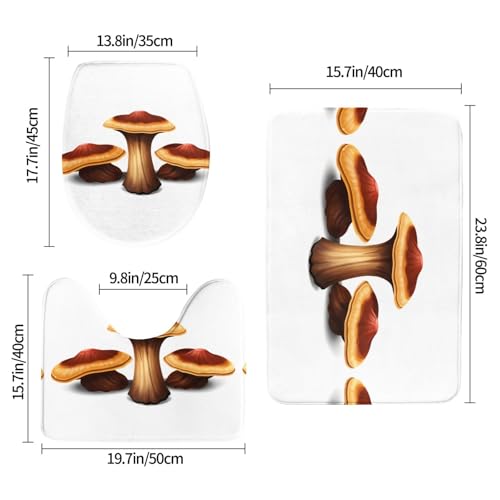 Tapis de salle de bain lot de 3 WHJSSF Ganoderma géométrique 61x40cm - 3