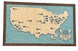 Custom Baseball Stadium Travel Map Tracker – Ballpark Wall Art, Father’s Day Gift for Baseball Fans, Bucket List Map