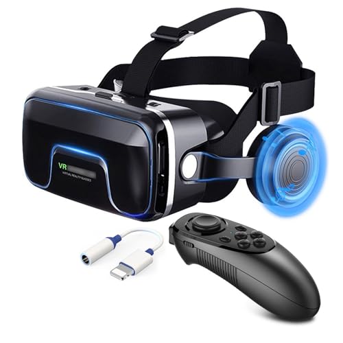 【VR Occhiali 3D Compatibile con Tutti Gli Smartphone da 4,5 a 7,2 Pollici】Occhiali vr, visore realtà virtuale, cuffie 3d vr compatibile con tutti gli, lente regolabile per film e giochi 3d, per iphone 14 13 pro max/13 pro/13/12/11, per Samsung, Huawei, Xiaomi.