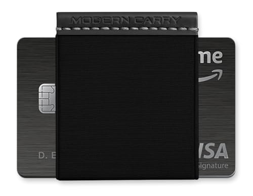 Slim Minimalist Wallet for Men and Women – Horizontal Card Holder with Quick Access Elastic | Front Pocket Wallet Holds 2–12 Cards Quick Draw Horizon