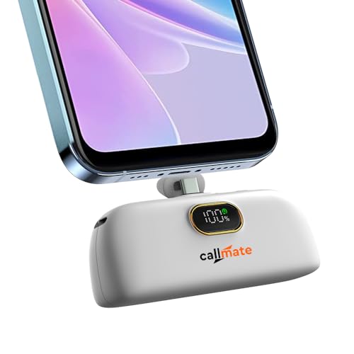 Image of CALLMATE Powernugget 5000mAh 23W Fast Charging Type C Power Bank with 23W Type C PD Input & Output, Compatible with Samsung Type C Phones, Tablets (Type-C, Li-Ion, White)