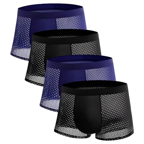 Sexy Code 1701 Men's Underwear Boxer Briefs 4 Pack - Breathable Mesh Quick Dry Stretch, Lightweight Soft Active Trunks