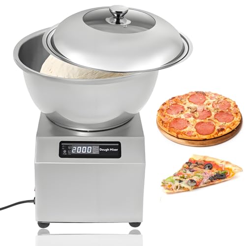 HCAUYNN Amasadora eléctrica doméstica 1800W - Función de fermentación integrada, con Temporizador, construcción de Acero Inoxidable 304, para elaboración Familiar de Pan 8kg(18lbs)