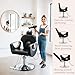 Felivine Reclining Salon Barber Chair for Hair Stylist, Professional Hair Stylist Chairs with Heavy Duty Hydraulic Pump, All Purpose Styling Hairdresser Braiding Shampoo Chair for Spa Home Euipment