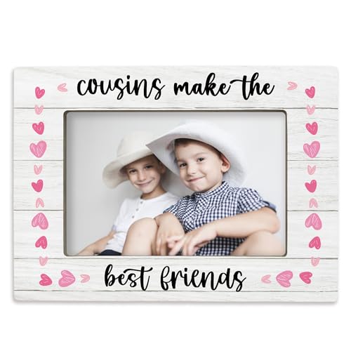 Hiuwevt Cousin Gifts 4x6 Picture Frame Best Friend for Sister Cousins Photo Frame Long Distance Friendship Gifts Friendship Wooden Picture Frames for Wall or Tabletop Display