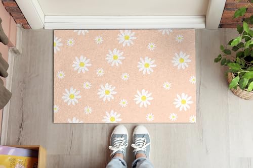 Tapis antidérapant et résistant de format 60x40cm motif fleurs - 7
