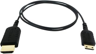 Hyper HyperThin Thinnest and Flexible Mini HDMI to HDMI Cable, 0.8m, Black