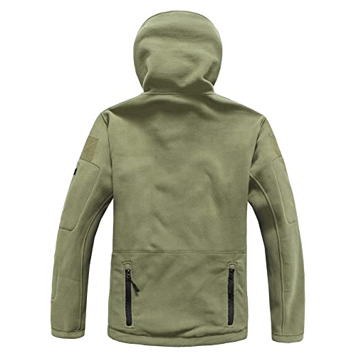 Refire Gear Mens Warm Military Tactical Sport Fleece Hoodie Jacket,Large,Army Green #TOP3