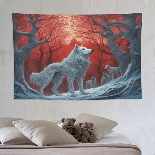Tenture murale loup pour creer une ambiance cocooning dans la chambre enfant