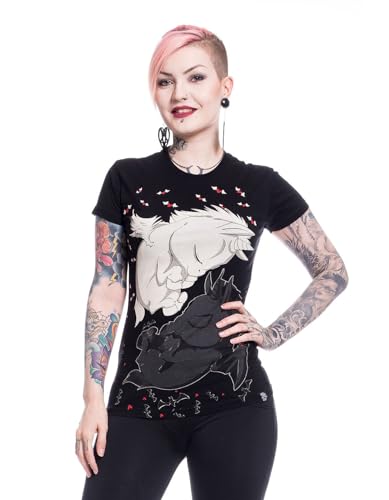 Einhorn Träumende Frauen T-Shirt schwarz XXL