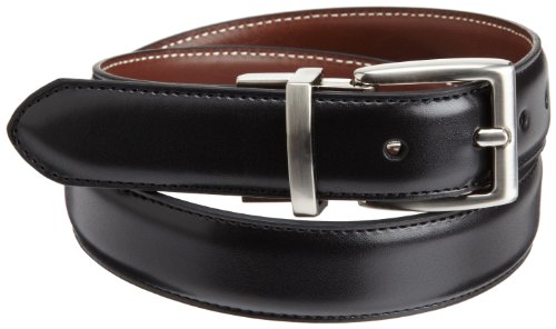 Nautica Men's Dress Reversible Belt With Contrasting Stitch,Black/Brown,30