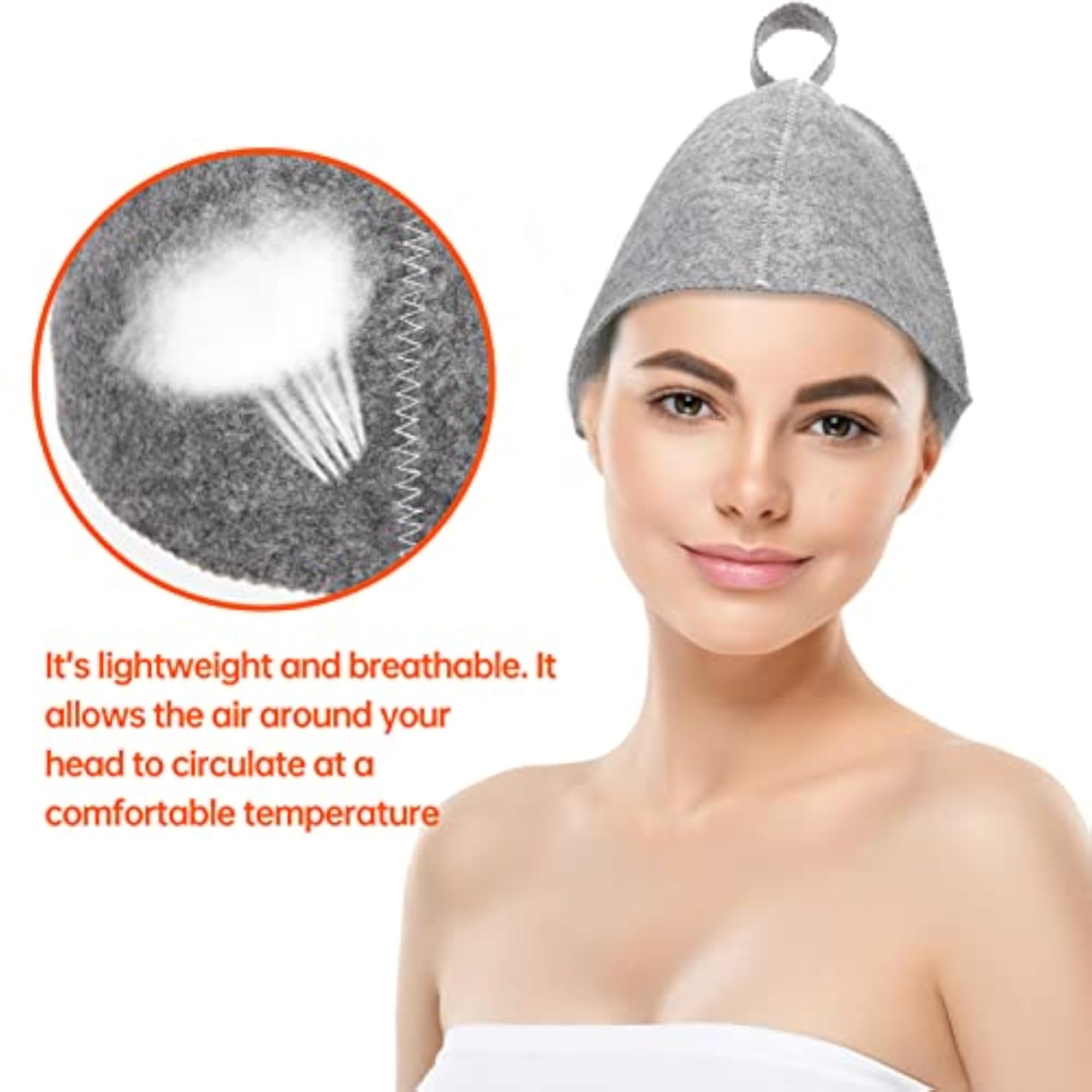 2Pcs Sauna Hat Russian Bath Hat Set