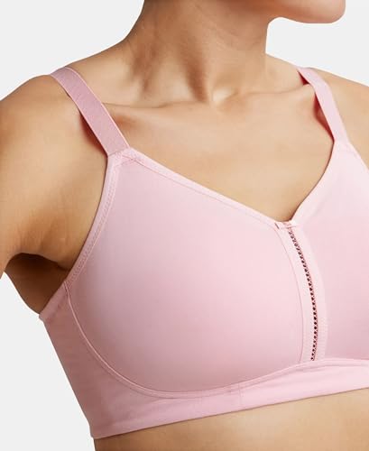 Image of Jockey ES27 Women Wirefree Non Padded Super Combed Cotton Elastane Stretch Full Coverage Minimizer Bra
