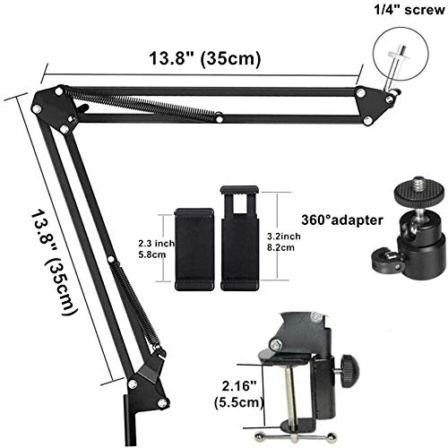 SHOPEE Desk Webcam Stand 8" Selfie Ring Light Stand Set with Phone Holder for YouTube Video Meeting Video Conference Online-Class Compatible for... - Image 4