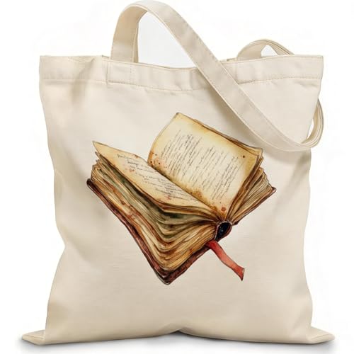 Zongbi Available Premium Canvas Reusable Tote Vintage Book Design Literary