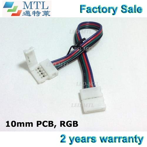 Gimax RGB connector for indoor LED strip, 100pcs/lot, 10mm PCB 4 pin, 2 ends for connecting RGB LED strip to strip, Factory Wholesale