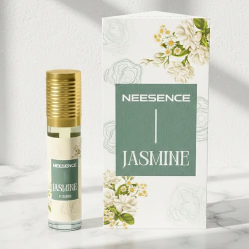 NEESENCE Jasmine Attar 6Ml | Roll On Perfume For Men And Women |100% Orignal Ittar, Oud Oil, Woody Oudh | Pure Non Alcoholic Etra | Arabic Itra Best For Gifting 15Hr+ Long Lasting
