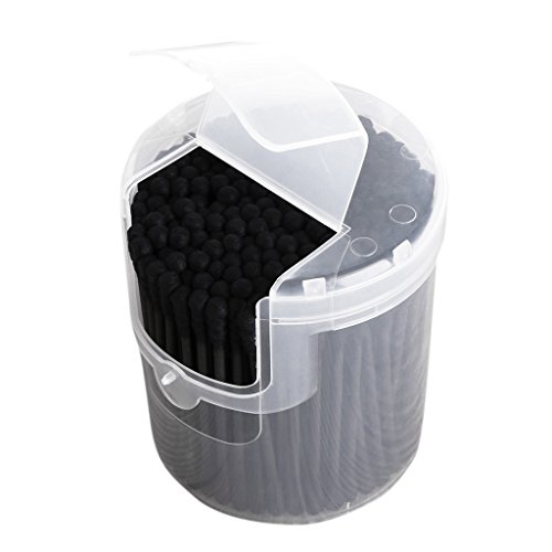 Preisvergleich Produktbild siwetg 200Pcs Activated Black Antibakterielle Wattestäbchen-Ohr-Knospen-doppelte Hauptreinigung