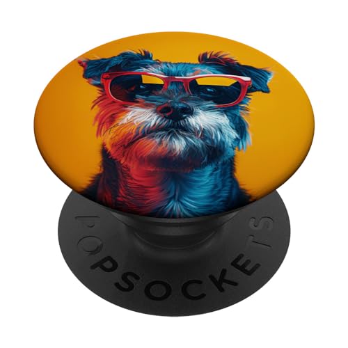 Miniature Schnauzer Sunglasses Colorful Graphic PopSockets S