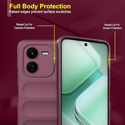 Image of amazon basics Back Case Cover for iQOO Z9x 5G | Compatible for iQOO Z9x 5G Back Cover | Liquid Silicon Magic Case with Camera Protection | Plum
