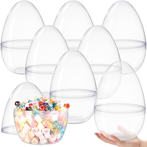 JOYIN 10' Transparent Jumbo Easter Eggs, 4 PCS Clear Fillable Plastic Giant Eggs Empty for Easter Egg Hunt, Candy Treats, Basket Stuffers, Party Supplies, Holiday Decoration