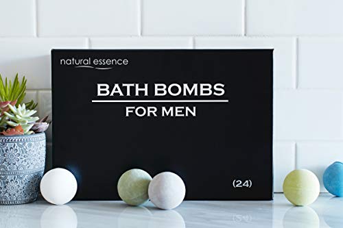 Men's Bath Bombs Pack Of 24 By Natural Essence, Premium Gift For Men, Women, Boys - Men's Gifts #TOP1