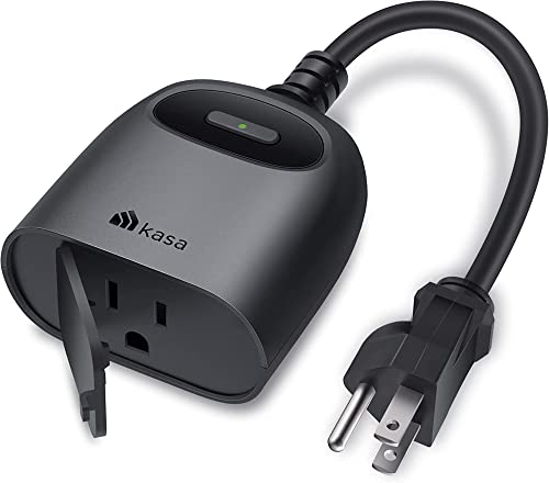 Kasa Smart Outdoor Smart Plug by TP-Link (KP401) - Single Port Smart Home WiFi Outlet, IP64 Weather Resistance, Works with Alexa and Google Home, 2.4GHz WiFi Required, No Hub Required, Black by Kasa Smart - Used condition - CA$18.39