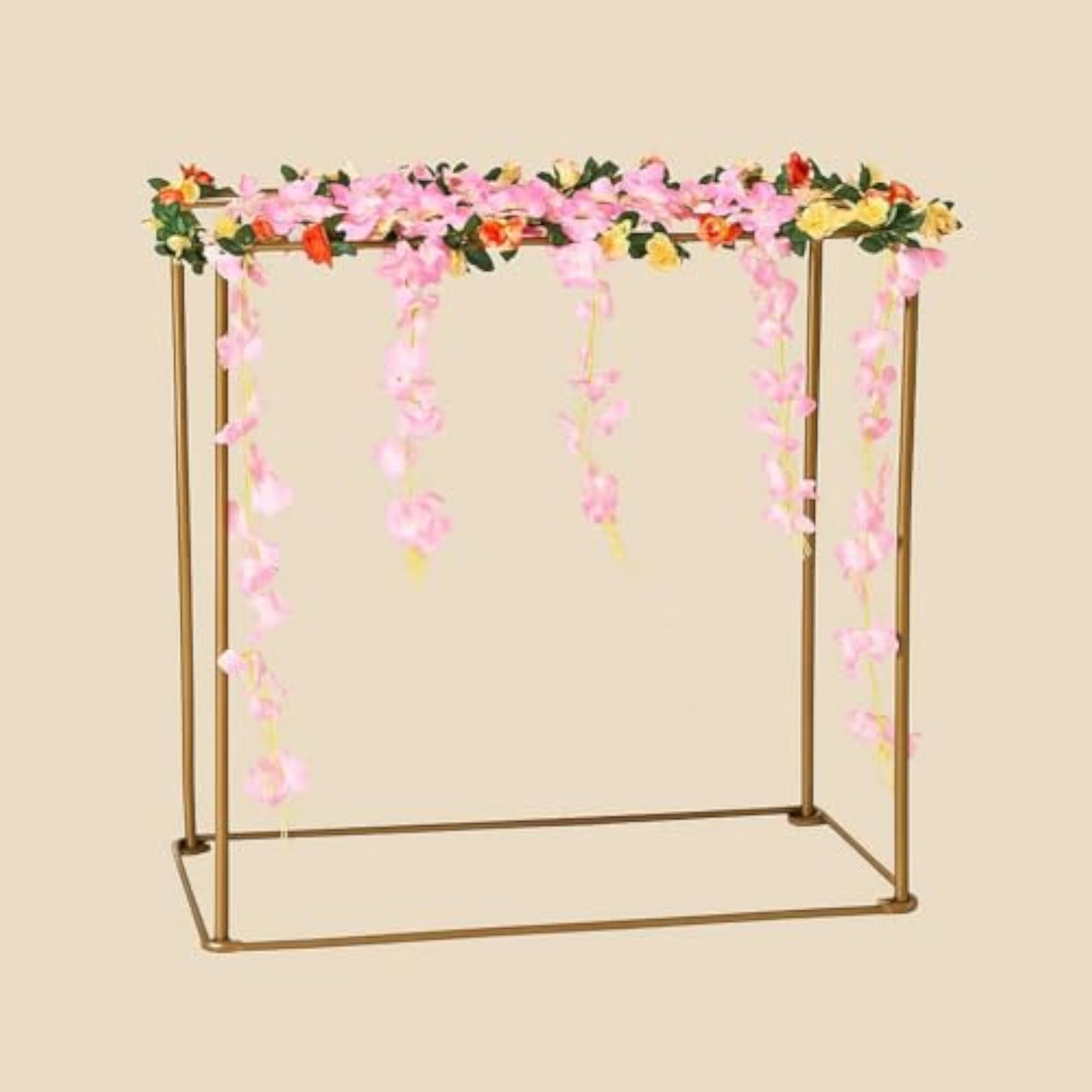 Trendy Metal Gold Square Backdrop Stand for Events and Decor