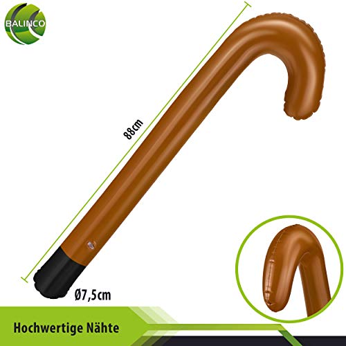 Balinco Opblaasbare loophulp + opblaasbare wandelstok/wandelstok, de perfecte set voor je kostuum als oma of opa voor… - Afbeelding 7