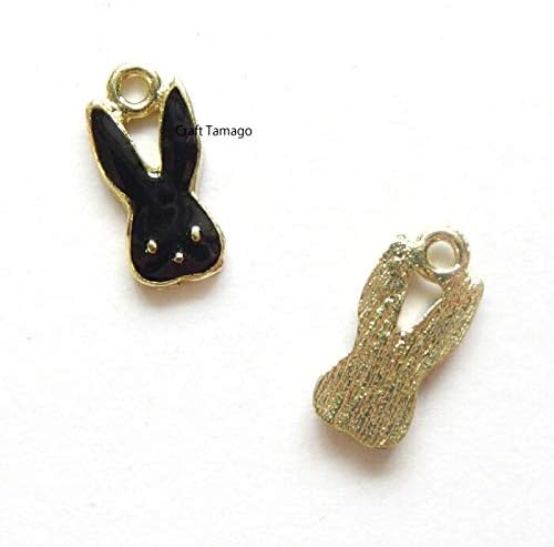 Amazon Co Jp Craft Tamago Charm Parts Black Rabbit Face 12 5 X 7 Gold Epoch Included Hobbies