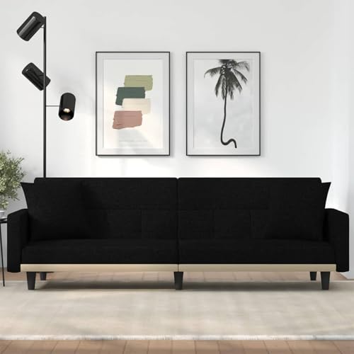 Rantry Schlafsofa mit Verstellbarem Rücken, Bequem & Stabil, Schwarz, 220x89x70 cm Model351877