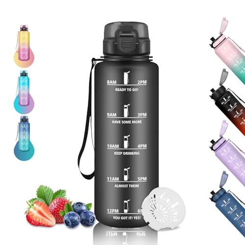 Trinkflasche 1 5 liter, Trinkflasche Sport, Trinkflasche Auslaufsicher, Trinkflasche mit Zeitmarkierung, Kann mit Dir Tragen, Trinkflasche Fitnessstudio, für Running, Camping, Wandern, Yoga, Schwarz Trinkflasche 1 5 liter, Trinkflasche Sport, Trinkflasche Auslaufsicher, Trinkflasche mit Zeitmarkierung, Kann mit Dir Tragen, Trinkflasche Fitnessstudio, für Running, Camping, Wandern, Yoga, Schwarz