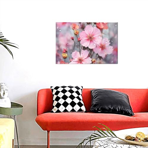 Peinture pour chambre elegante en toile murale moderne rose de qualite superieure