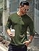 COOFANDY Men's Long Sleeve Henley Shirts Stretch Ribbed T-Shirts Fashion Casual Basic Tops Army Green
