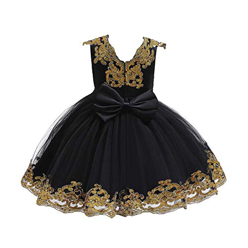 ODASDO Flower Girl Dress Kids Baby Sequin Bowknot Tutu Princess Wedding Bridesmaid Birthday Party Pageant Dress 6M-11T2